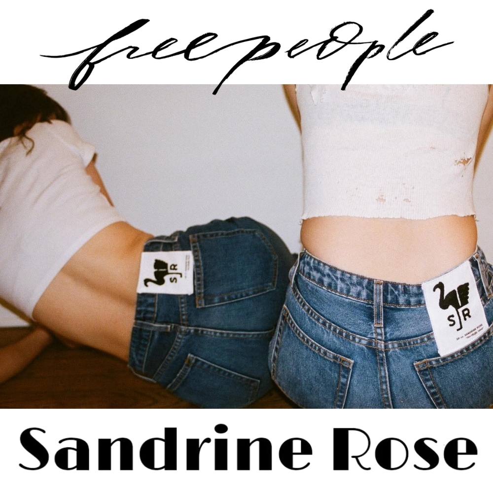 FREE PEOPLE X SANDRINE ROSE JEANS - Collab - RARE - Size 27 - Picture 2 of 16